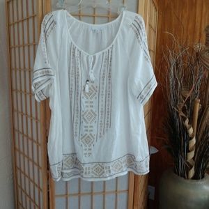 Women's Boho Embroidered Top